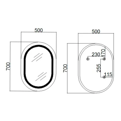 Дзеркало Qtap Gemini 500х700 з LED-підсвічуванням Touch, з антизапотіванням, з димером, рег. темп. кольору (3000-6500K) Reverse QT2578R5070 — Photo 1