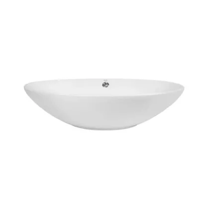Комплект Qtap Dove: Раковина накладна овальна 625x415x150 мм White + Донний клапан PU02O — Photo 2
