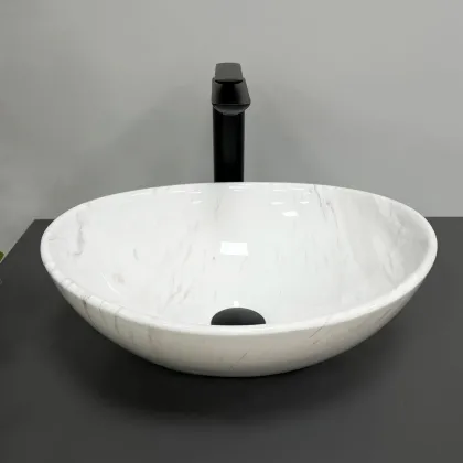 Умивальник (раковина) VBI PARMA MARBLE NATURE GLOSSY накладний — Photo 3