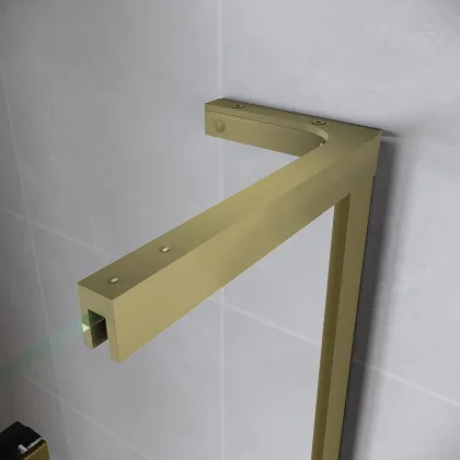 Двері у нішу Walk-In розсувні Koer SR SD07-120x200-R-TR-12 прозоре скло Easy Clean 8мм Матове золото (KR5774) — Photo 2