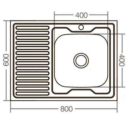 Кухонна мийка накладна ZerixZ8060R-04-160E (Satin) (ZX1619) — Photo 2