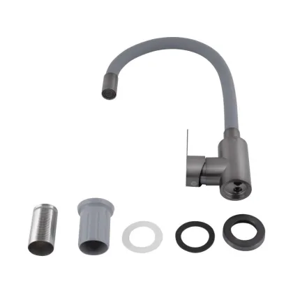 Змішувач для кухні Brinex Pure 015F3 з гнучким виливом   Graphite/Grey BRIPUR015F3GRG — Photo 3