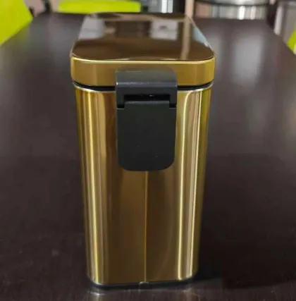 Відро для сміття з плавним закриттям прямокутне Mixxus Premium Quadro-TC0105 Brushed Gold 5 л (колір матове золото) (MI8394) — Photo 4