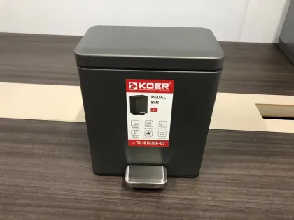 Відро для сміття з плавним закриттям прямокутне Koer TC-010306-07 6 л колір графіт (KR5602) — Photo 5