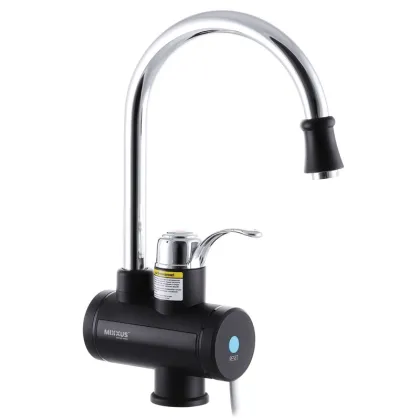 Водонагрівач 3 kW проточний, з індикатором температури, RESET, на мийку MIXXUS Electra 240-E BLACK (колір чорний) (MI2828) — Photo 1