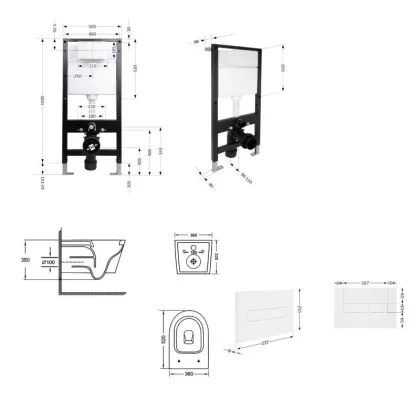Готове рішення Qtap для ванної кімнати: підвісний унітаз Jay Ultra Quiet 520x360x320 + комплект інсталяції Standard (лінійна клавіша White) — Photo 1