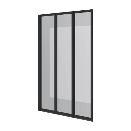 Шторка на ванну трьохелементна Style 1000х1500мм (left) black matt, скло 4мм clear