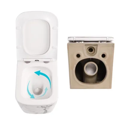 Комплект Qtap Tern Marble 3 в 1: підвісний унітаз Ultra Quiet + біде підвісне + раковина накладна QTTERMR49164 — Photo 4