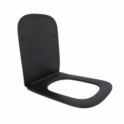 Сидіння для унітаза (Tern 490) 435x344x50 мм, Matt Black, з мікроліфтом, Slim Duroplast, Quick Release QTSC179MB47354 Qtap — Photo 2