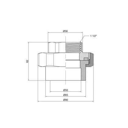 Згін &quot;Американка&quot; PPR Thermo Alliance 50х1&quot; 1/2 ВР — Photo 1