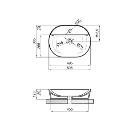 Раковина-чаша Qtap Scorpio 505х385х120 Matt black QT142202MBMBN — Photo 1