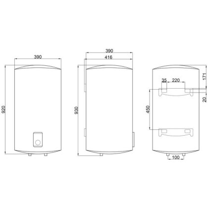 Водонагрівач електричний Thermo Alliance 80 л SLIM вертикальний сухий ТЕН 2,0 кВт D80V20J(D)2-K — Photo 1