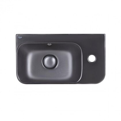 Раковина Qtap Tern 450х260х155 Matt black з донним клапаном QT17115117RMB