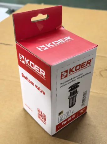 Донний клапан для раковини без переливу KOER PW-08-07 автоматичний (Click-Clack) (Колір графітовий) 1 1/4'' (KR6484) — Photo 11