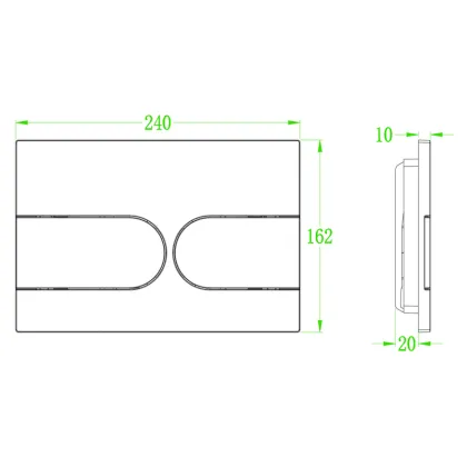 Панель змиву Koer KT-0604-05 240x160x10mm пластикова, закруглена  — Photo 1