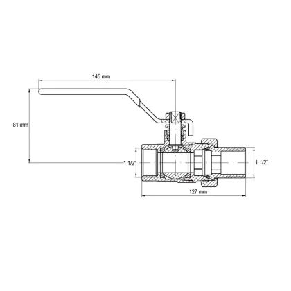 Кран з американкою Koer KR.229 - 1 1/2" ручка важіль (KR5664) — Photo 2
