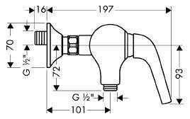 Axor Terrano - змішувач в душову кабіну (хром) HANSGROHE 37600000 — Photo 1