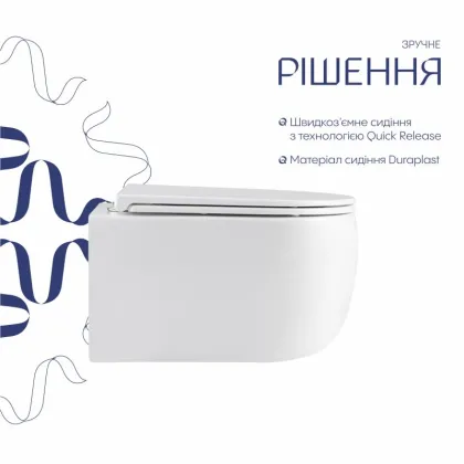 Унітаз підвісний Qtap Taurus Ultra Quiet 515×360×350 мм, White, з сидінням Slim Duroplast / Soft-close / Quick Release QTTAU26W49116 — Photo 3