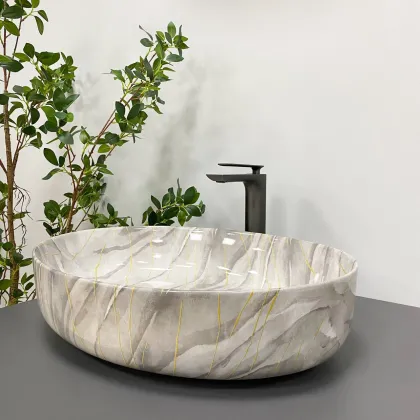 Умивальник (раковина) VBI UDINE STONE GLOSSY накладний — Photo 3