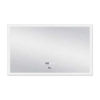 Дзеркало Qtap Mideya Classic 800х600 з LED-підсвічуванням Touch, з антизапотіванням, з годинником, димером, рег. яскравості QT2078F6151W — Photo 3