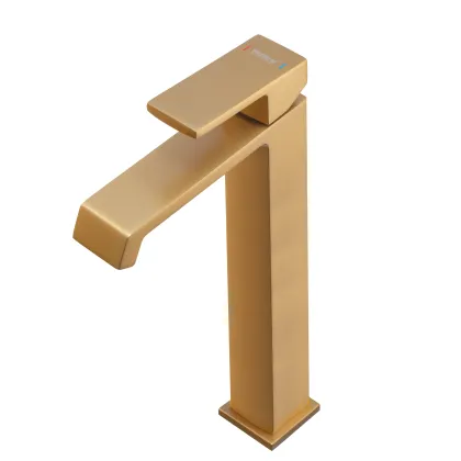Змішувач для умивальника Haiba GAUDI 001 (HIGH) BRUSHED GOLD (HB9597) — Photo 5