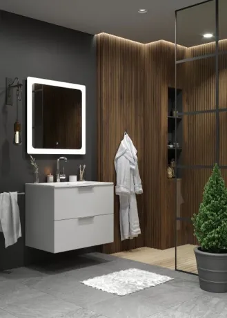 Тумба підвісна Фест з умивальником 70 Біла — Photo 3