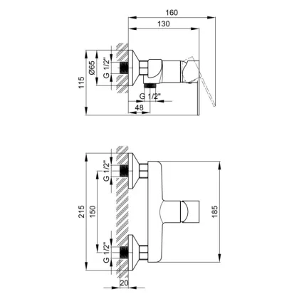 Змішувач для душу Qtap Ustek 4016107C — Photo 1