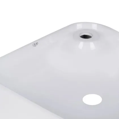 Комплект Qtap Stork: Раковина накладна квадратна 430x430x120 мм White + Донний клапан PU02 — Photo 4