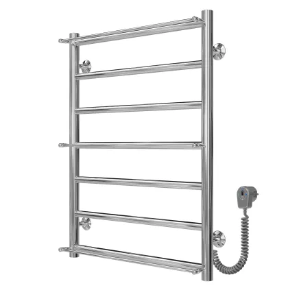 Рушникосушарка електрична Ladder П7 500х700 Deffi нержавіюча сталь (Хром, EF16, Праве підключення) — Photo 1