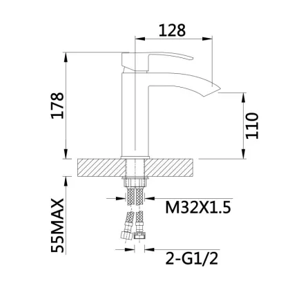 Змішувач для раковини Qtap Swan Cascada QTSWA270CRW45568 Chrome/White — Photo 1