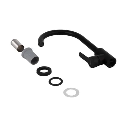 Змішувач для кухні Brinex Pure 015F U-образний Black Matt BRIPUR015FBLM — Photo 4