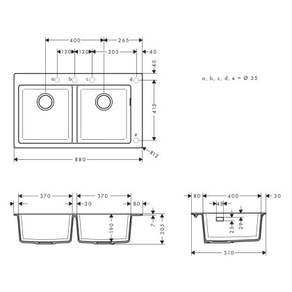 Кухонная мийка кам&#039;яна HANSGROHE 43316170, чорний — Photo 1