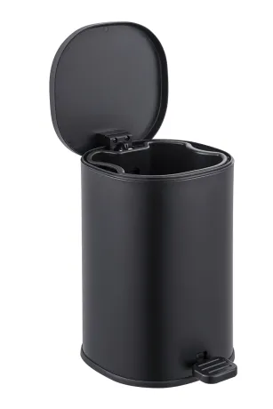 Відро для сміття з плавним закриттям овальне ZERIX PRIME-TC0105 BLACK 5 л (колір чорний) (ZX5902) — Photo 1