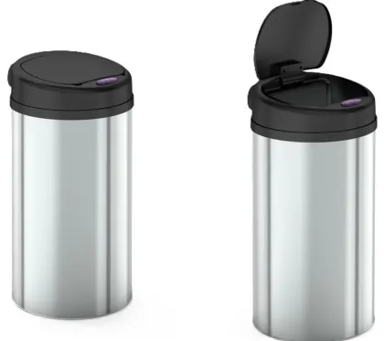 Відро для сміття сенсорне кругле Mixxus Premium Ellipse-TC0109 Chrome-Black 9л (хром-чорне) (MI7083) — Photo 10
