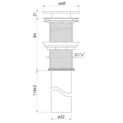 Донний клапан для мийки без переливу Solid surface — Photo 1