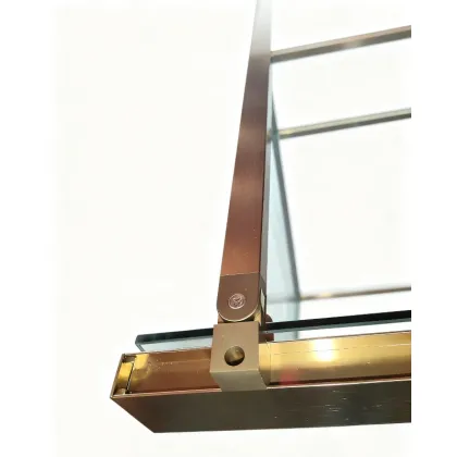 Шторки скляні на ванну розсувні Koer SR BS06-120x150-TR-12 прозоре скло Easy Clean 6мм, матове золото (KR5946) — Photo 7