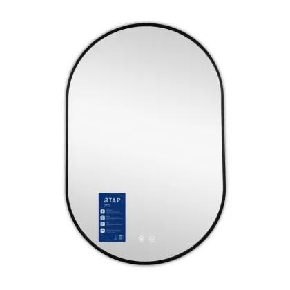Дзеркало Qtap Scorpio (SC1) з LED-підсвічуванням Touch, з антизапотіванням, з димером, рег. темп. кольору (3000-6500K) Black QTSC600900 — Photo 2