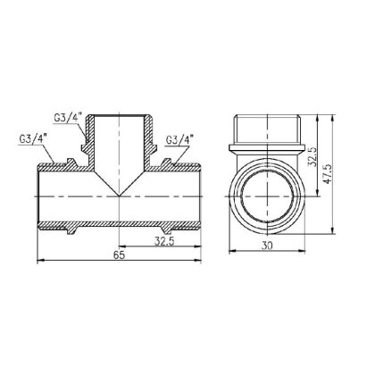 Трійник SD Forte 3/4&quot; ЗЗ SF36720 — Photo 1