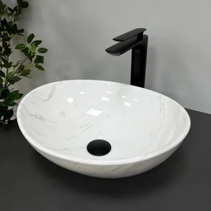 Умивальник (раковина) VBI PARMA MARBLE NATURE GLOSSY накладний — Photo 2