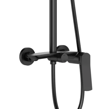 Душова система для душу Qtap Slavonice на два споживача QTSLA110BLM45914 Black Matt — Photo 2