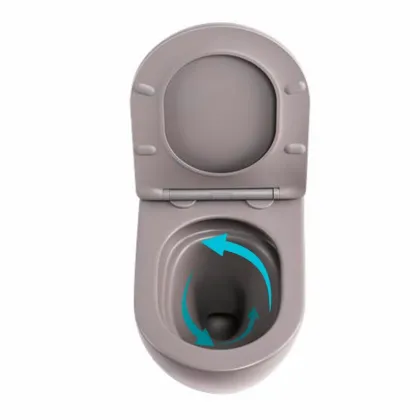 Унітаз підвісний Qtap Robin Ultra Quiet 520×365×340 мм, Stone grey, з сидінням Slim Duroplast / Soft-close / Quick Release QTROB26SG48996 — Photo 5