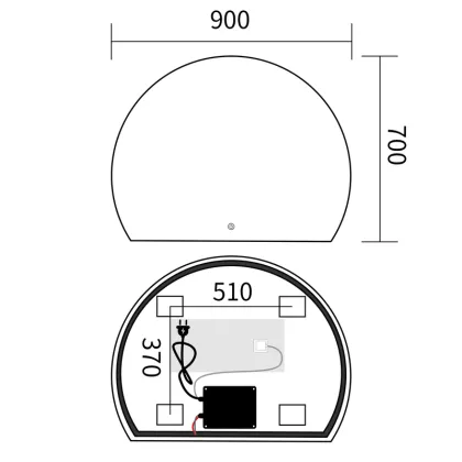 Дзеркало Mixxus Premium TOPPER MS01-90x70-Reverse з Led Touch, Anti-fog, димером (3-6,5kK) (MP6632) — Photo 1