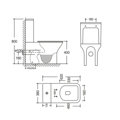 Унітаз-компакт Mixxus STYLE-0403-R 620х360х800mm, система змиву RIMLESS (MI6727) — Photo 6