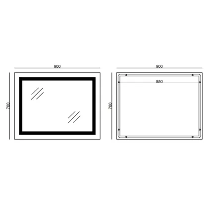 Дзеркало Mixxus LIGHT MR01-90x70 з Led Touch, Anti-fog, димером, регулятором яскравості, годинником (MI5999) — Photo 8