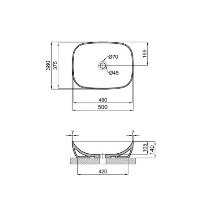 Раковина-чаша Qtap Cardinal 500х380х140 мм White QT04116302W — Photo 1