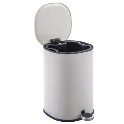 Відро для сміття з плавним закриттям овальне ZERIX PRIME-TC0105 WHITE 5 л (колір білий) (ZX5901) — Photo 5