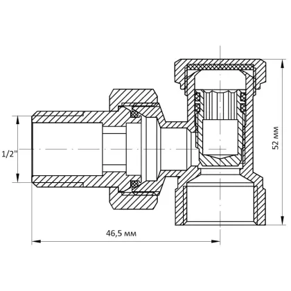 Вентиль кутовий 1/2x1/2 "антіпротічка" Koer KR.902-Gi (KR0174) — Photo 1