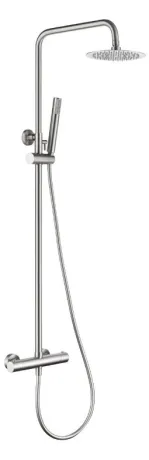 IMEX MONZA BRUSHED NICKEL Душова колона з термостатом TURN CLEAN, матовий нікель