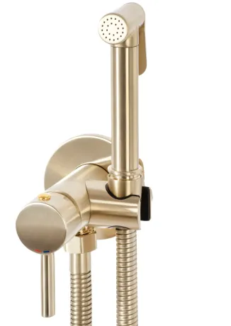 Набір душу гігієнічного REA LOOP BRUSHED GOLD матове золото — Photo 2
