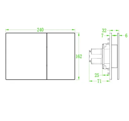 Панель змиву Koer KT-0610-01 240x160x32mm пластикова, квадратна, хром — Photo 2